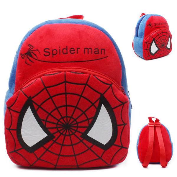 2015 New Baby lovely school bags kids Spider Man design plush backpack boys cartoon schoolbags baby Spiderman mini cute bags