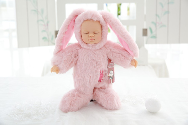 Cute Reborn Simulation Sleep Baby Doll Lifelike Alive Rabbit Silicone Baby Sleeping Plush Doll Kids Toy Birthday Girl Gift