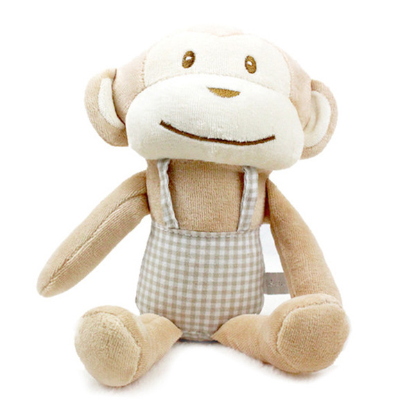 New arrival Baby Plush Appease Monkey Doll toy Infant Sleeping Accompany Partner Comforting Rattle doll Toys