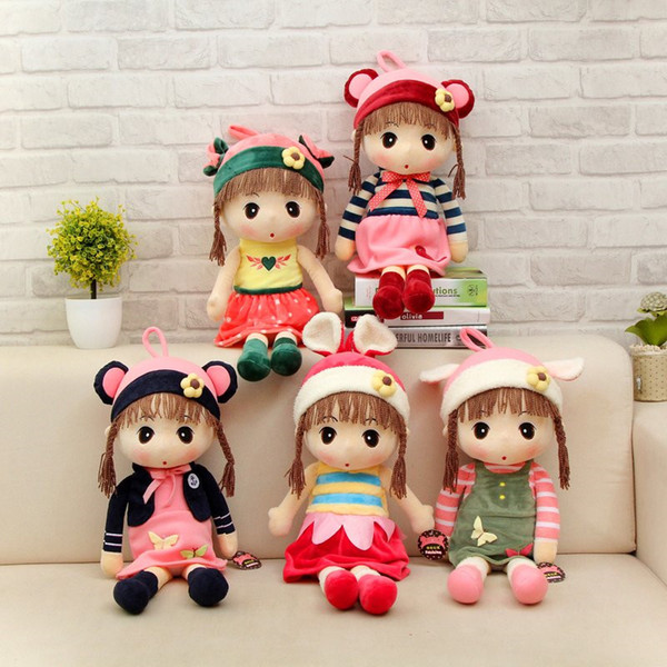 45cm Romantic kawaii stuffed dolls plush baby kids toys for girls cloth dolls gifts dolls girls dress beautiful soft for baby