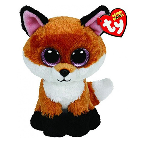 Ty Beanie Boos 6-Inch Slick Brown Fox Plush Beanie Baby Plush Stuffed Doll Toy Collectible Soft Toys Big Eyes Plush Toys