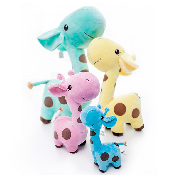 Cute Plush Giraffe Toys Soft Colorful Animal Dear Doll Kawaii Spot Toy for Baby Kids Children Girls Birthday Gift 18cm 1PC