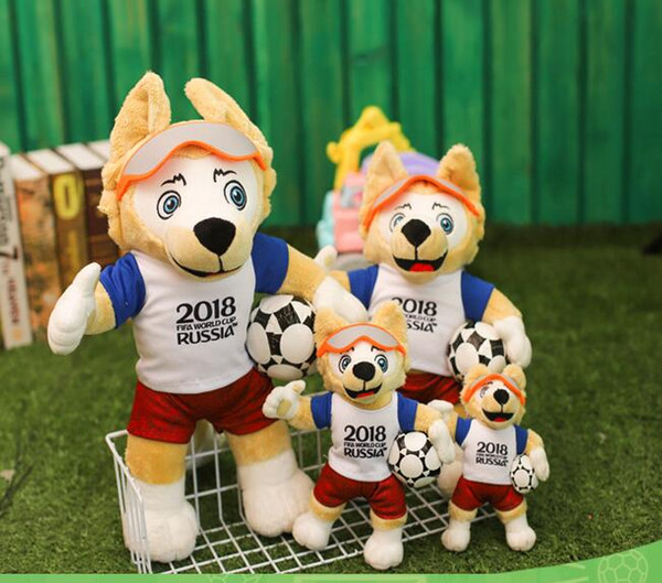 Russian Mascot doll Plush Coyote Zabikaka Doll Soccer Souvenir Gift Toy