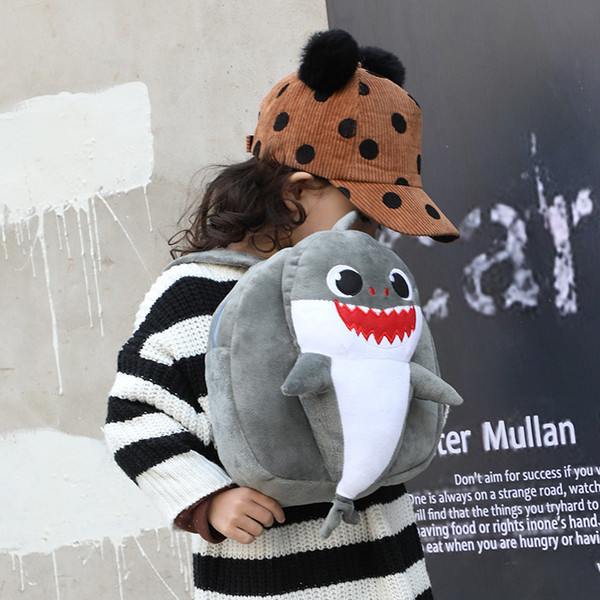 New Cute Smile 2-4Yrs Baby Shark Bagpack for Baby Baby Shark Plush Kids Backpack Kids School Bag