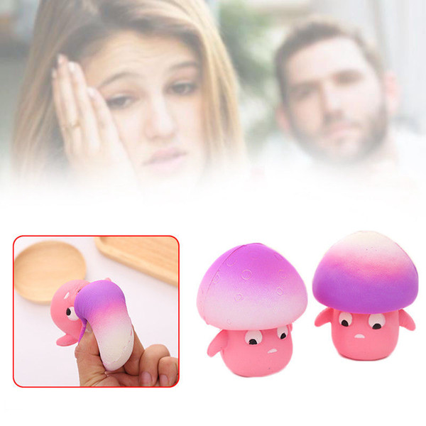 Squishy Mushroom Kids Fun Toy Soft Stress Relief Slowing Rising Charm Phone Doll Squeeze Toy Bread Relieve Stress AAA123