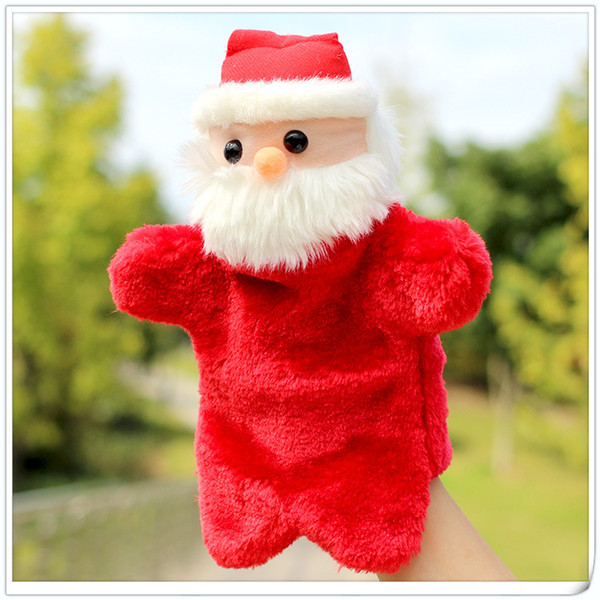 Christmas Hand Puppet Dolls Toys 27CM Santa Stuffed Dolls Storytellin Finger Even Hand Puppet For Baby Christmas Gifts Puppet GGA1165