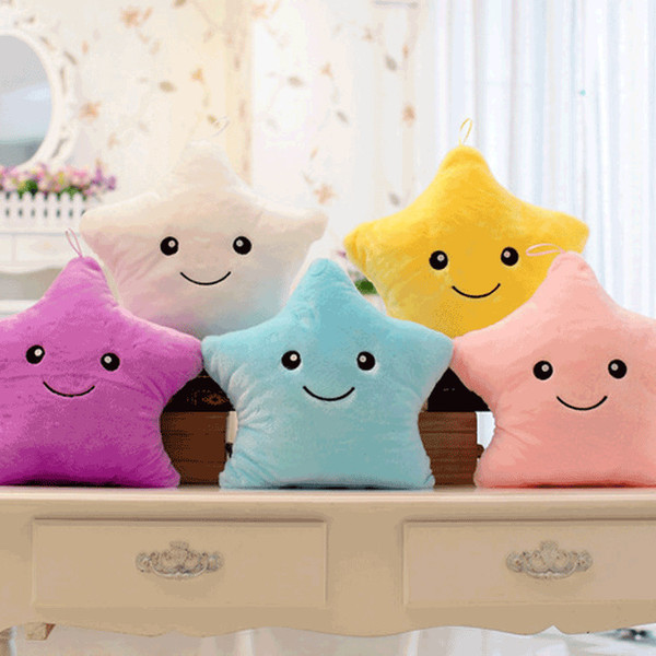 Luminous pillow Christmas Toys Led Light Pillow plush Pillow Hot Colorful Stars kids Toys Birthday Gift