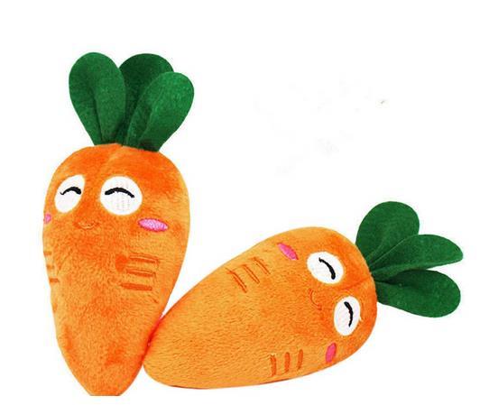 Funny Puppy Pet Supplies Vegetables Carrot Plush Sound Squeaky Chew Squeaker Dog Toys