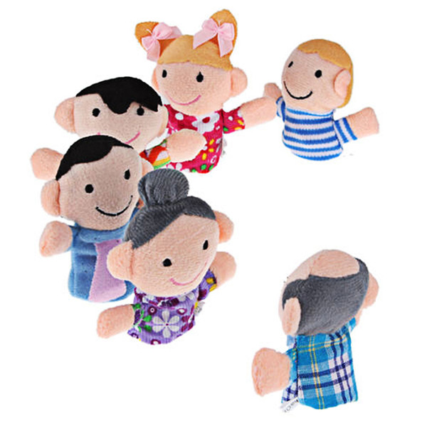 High Quality 6pcs/lot Hand Puppet Family Finger Puppets Cloth Doll Baby Educational Hand Story Teller Kid Child Toy On Hand Finger Toys