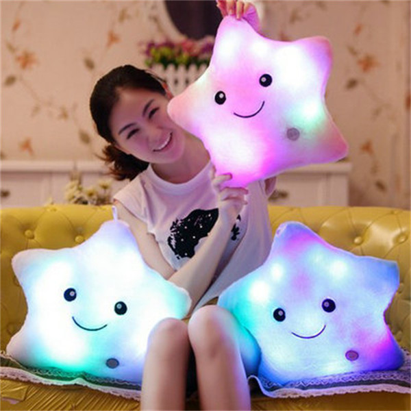 Light pillow cute plush toy doll luminous star plush Pillow Hot Colorful Stars kids Toys Birthday Gift