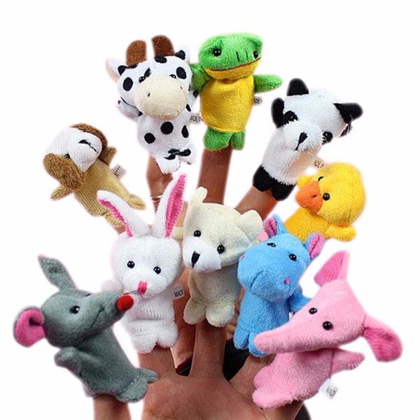 cartoon biological animal finger 10x Cartoon Biological Animal Finger Puppet Plush Toys Child Baby Favor Dolls