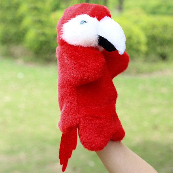 Baby Plush Toy Animal Parrot Hand Puppet Kids Stuffed Dolls Kawaii Puppet for Children Christmas Birthday Gift