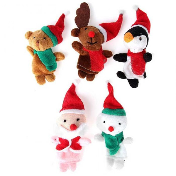 Finger Puppets Toys Christmas Santa Claus Snowman Baby Stories Helper Fingers Kids Xmas Gift free shipping wholesale high quality hot sale