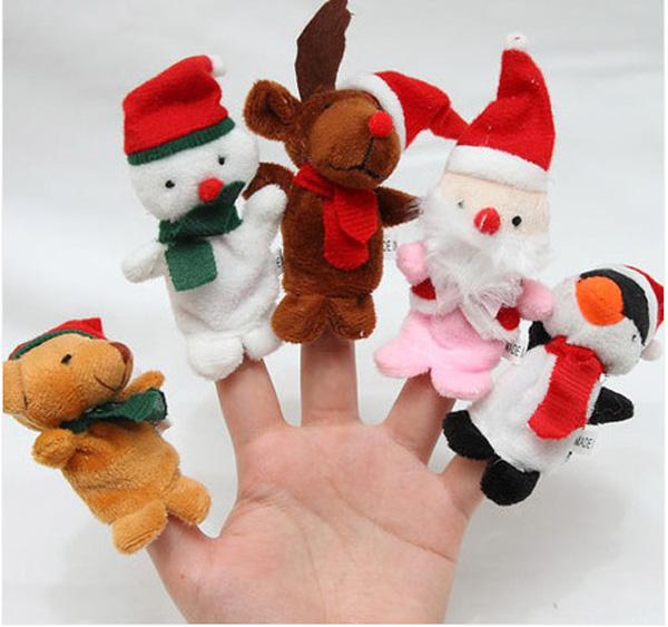 Hand puppets Christmas The old man reindeer snowman finger accidentally plush toys Refers to accidentally finger accidentally manufacturer w