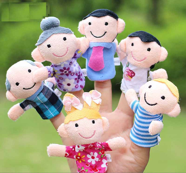 6pcs Family Members Hand Finger Puppets Toys Soft Plush Toy Gifts For Children