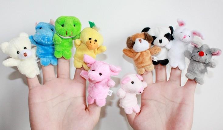 10 kinds of toys finger puppets Plush Animal finger doll Christmas gifts Baby dolls Finger Plush Animal Toys Animal Learning Educatio Toys