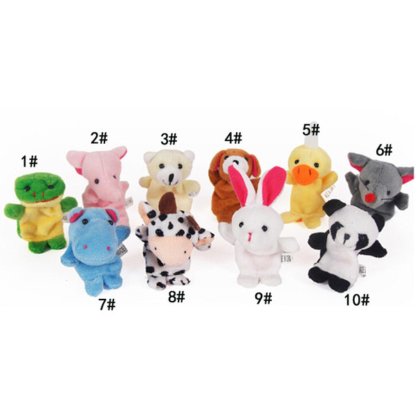 Cute Cartoon Biological Animal Finger Puppet Plush Toys Child Baby Favor Dolls Boys Girls Finger Puppets