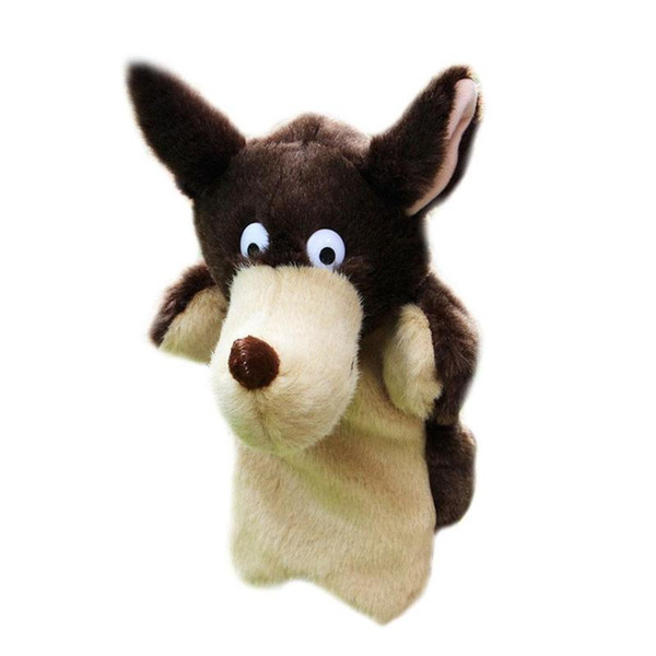 Hand Puppet Wolf Shape Lovely Animal Plush Childhood Soft Pretend Playing Dolls Gift Finger Puppets Toy On Hand