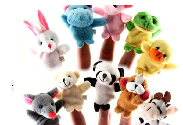 Family Finger Puppets Cloth Doll Baby Educational Hand Cartoon Animal finger toys gift for kids finger Plush Toy 