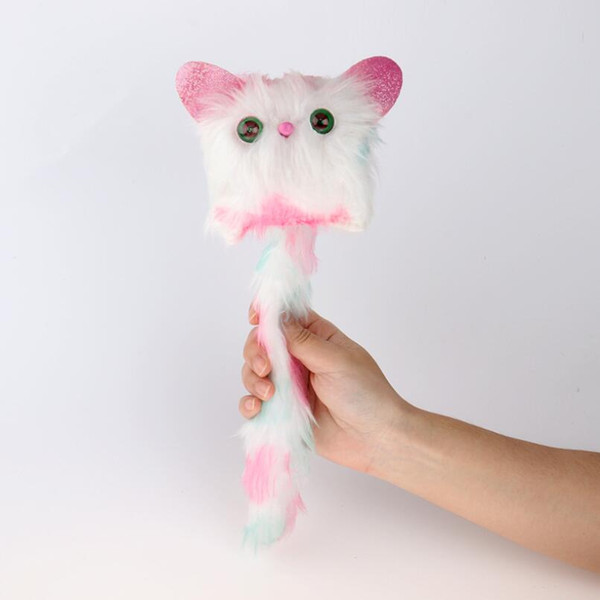 Creative Cat Plush Toy For Children Soft Wrist Long Tail Cute Interaction Toys Light Up Eyes Christmas gift