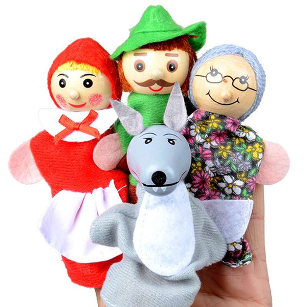 2019 Free Shipping Hot Sale Fairy Tale Finger Toy Plush Little Red Riding Hood Finger Doll Puzzle Early Learning Children's Toys