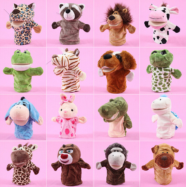 25cm pp cotton doll early education hand puppet baby toys Plush Doll Animals For Baby Gifts 38 styles A308