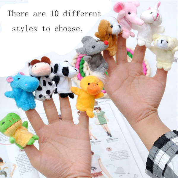 New Baby Plush Toy Hand Finger Puppets Talking Props Helpers 10 Animal Group Play Game for Kid 10pcs/set Kids Gifts 2107021