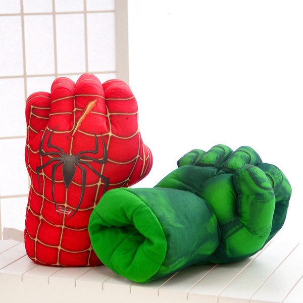 28cm Marvel Avengers Incredible Superhero Figure Spider Man The Hulks Toys Iron Man Boxing Gloves Children Boy Gift Hulk Gloves