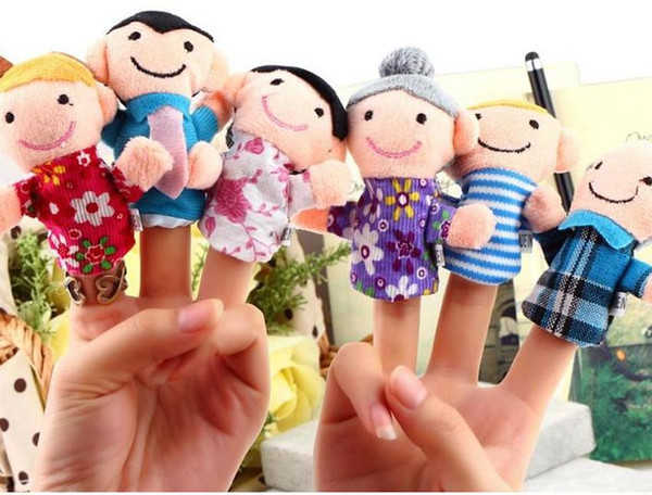 Family Finger Toy Cartoon Animal Velet Finger Puppet Plush Baby Favor Toys Dolls Kid Child Boys Girls Educational Hand Toy