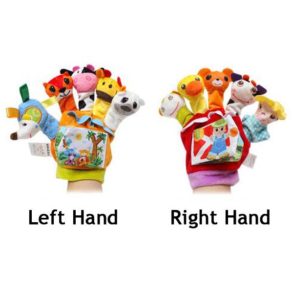 1 Pair Cute Cartoon Finger Animals Sleeve Puppets Dolls Educational Baby Kids Stoy Stuffed Animals Toys Gifts Cloth Plush