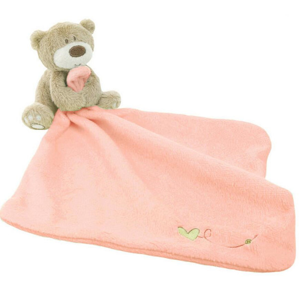 Saliva Towel Cute Teddy Bear Plush Comforter Infant Towel Super Soft Baby Cute Cartoon Soothe Toy Newborn Gift To Educational