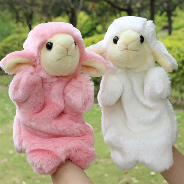 Animal Hand Puppet Soft Plush Puppet Toy Pink/White Sheep Horse Doll Baby Toys Kids Bedtime Story Telling Toy