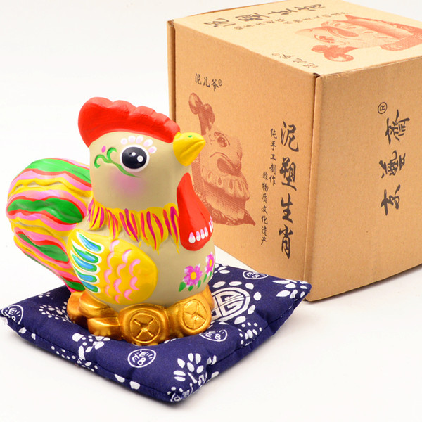 Twelve Chinese zodiac signs clay sculpture- Chinese traditional handmade clay ornaments-Children's Cognition toys