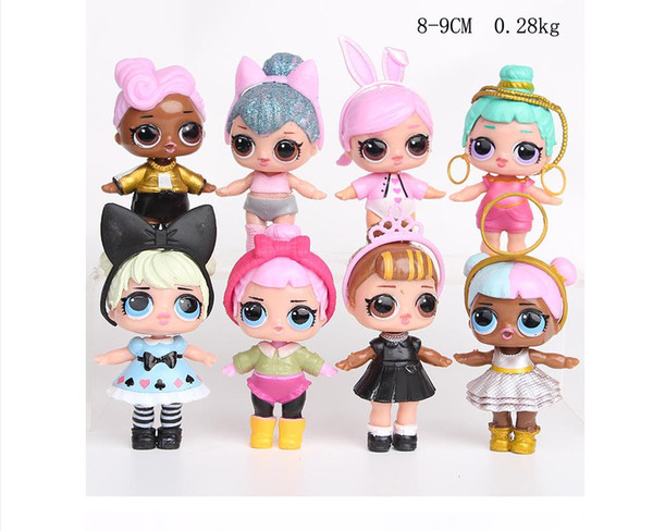 9CM LoL Dolls with feeding bottle American PVC Kawaii Children Toys Anime Action Figures Realistic Reborn Dolls for girls 8Pcs/lot kids toys