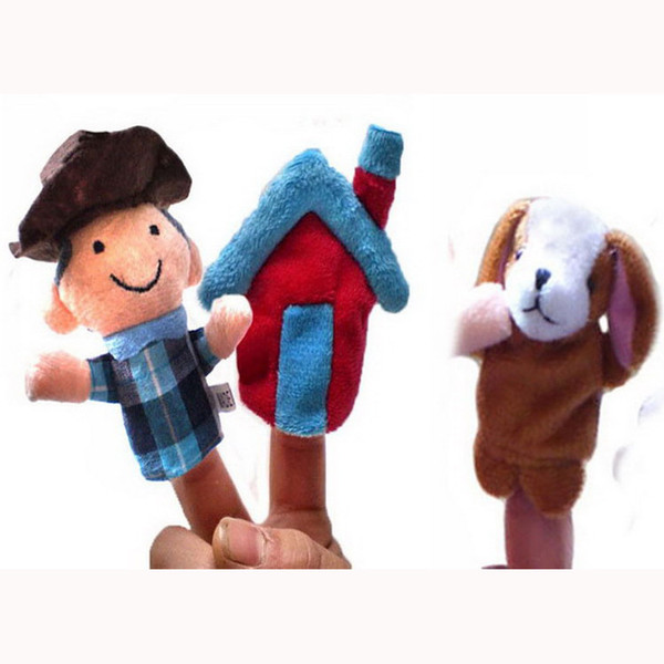 12SET World Nursery Rhyme Puppets-BINGO Plush Finger Puppets,Stuffed Dolls,Cowboy Puppets,Baby Play Kids/Students Talking Props