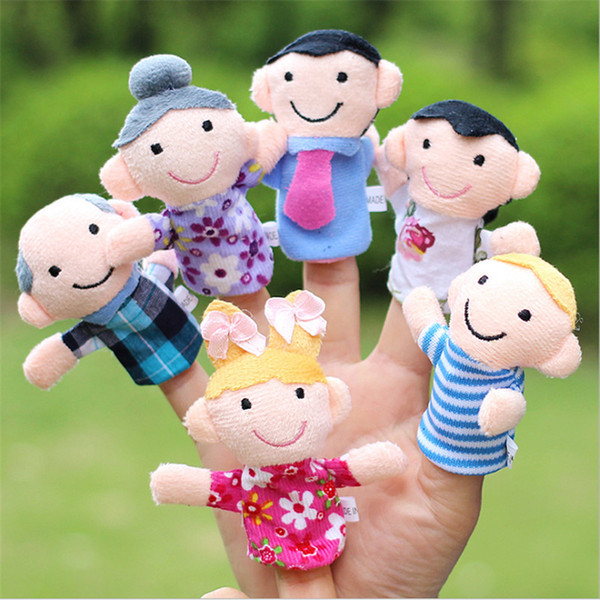 6Pcs 7cm Happy Family Tell Story Cloth Cartoon Plush Stuff Fingers Toy For Children Finger Puppets Children Favor Education Toys