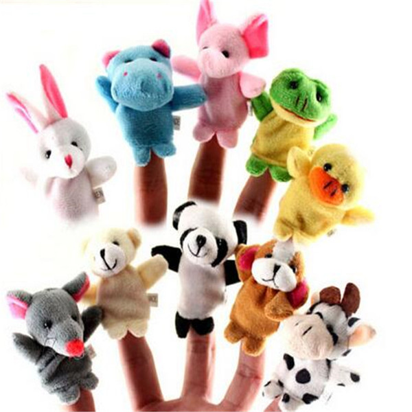 Baby Hand Puppet Baby Plush Toy Finger Puppets Talking Props 10 style Animal Group Stuffed Animals Toys Gifts DHL Free