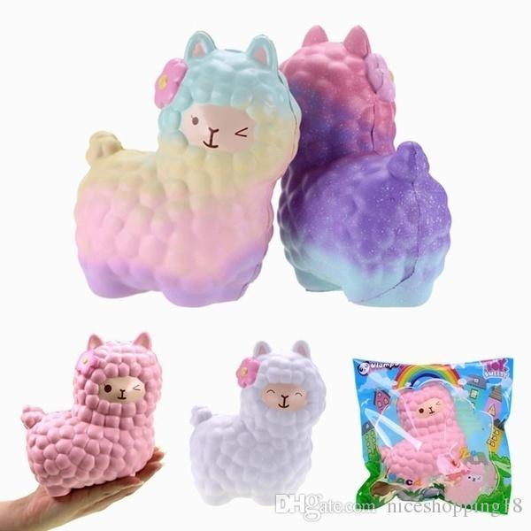 17*13cm Jumbo Sheep Squishy Cute Alpaca Galaxy Super Slow Rising Scented Fun Animal Toys t92