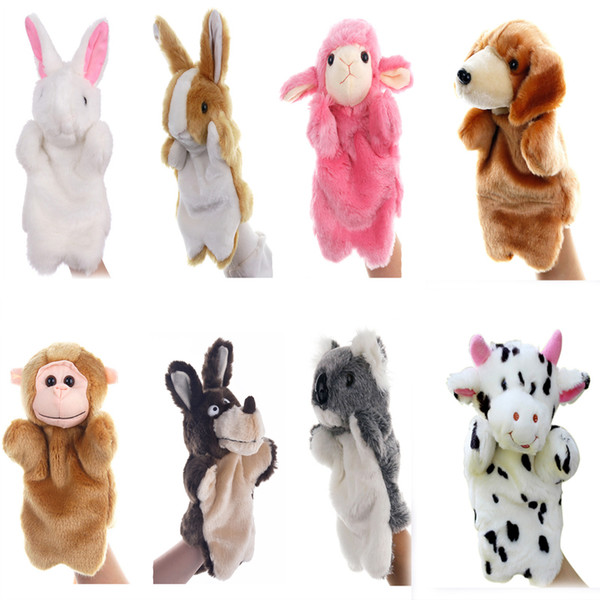 Plush Hand Puppets Plush Animal Toys for Imaginative Pretend Play Stocking Storytelling Bunny Dog Milk Cow Koala Monkey Sheep