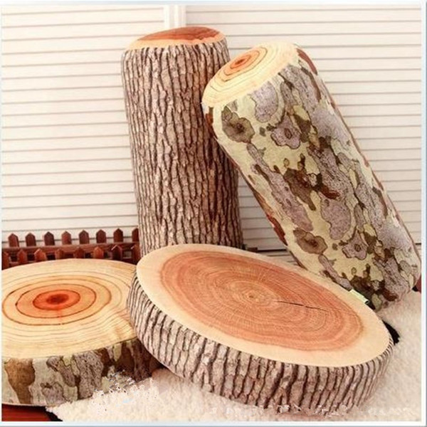 Creative wood pile plush toy Chopping tree tree pillow Annual ring cushion Sofa pillow Wood plush cushion Kids lovely doll toys