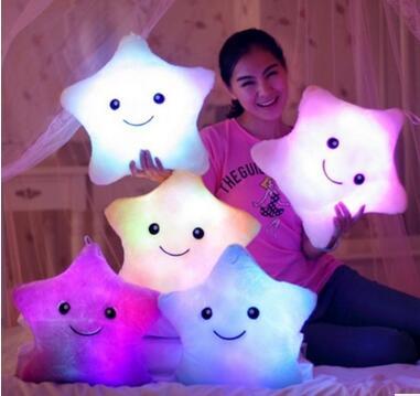 LED Flash Light Hold pillow five star Doll Plush Animals Stuffed Toys 40cm lighting Gift Children Christmas Gift Stuffed Plush toy