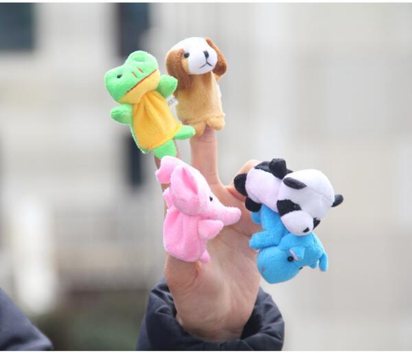 2016 New Retail Baby Plush Toy 10Pcs/Set Finger Puppets Talking Props 10 Animal Group Free Shipping