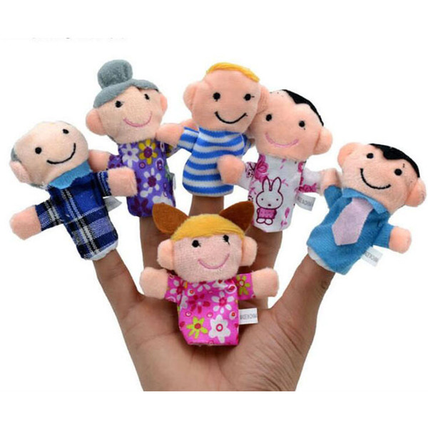 6 different member of family soft plush Puppet toys kids gift finger dolls baby stuffed finger toys Christmas plush toys free ship