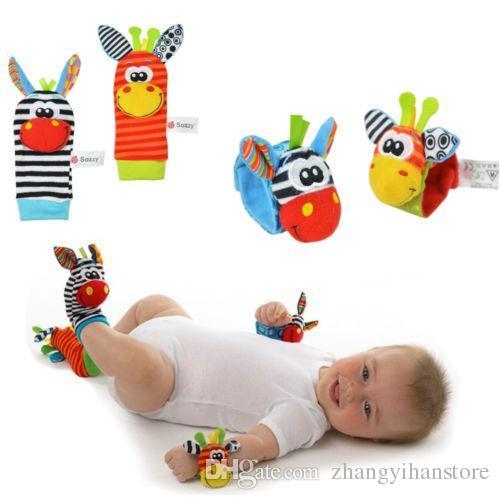 Wholesale-Baby Infant Soft Rattles Handbells Hand Foot Finders Socks Developmental Toy toddler 15cm