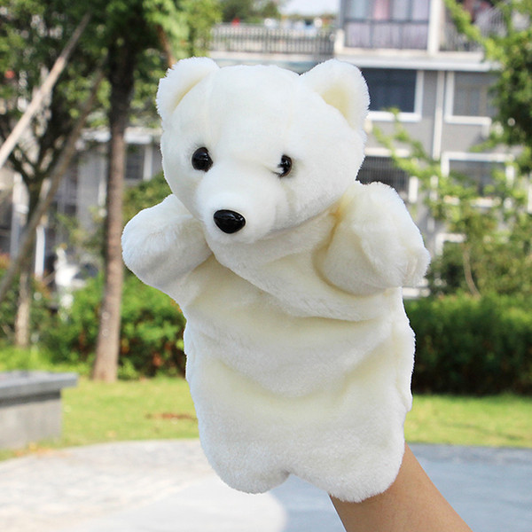 New Cute Polar Bear Animal Hand Puppets Baby Loves Doll Parent-child Games Toys Snake Mokey Family for Kids Xmas Birthday Gifts