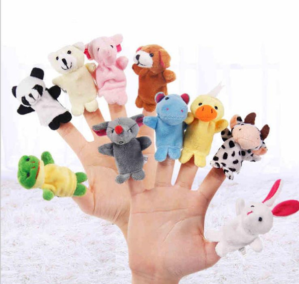 Creative new pet products of baby toys finger 10 double - layered animals with feet pointed to hand puppets