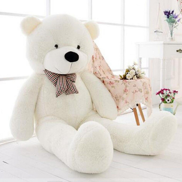 Free Shipping 47''Giant Big Huge White Teddy Bear Plush Stuffed Soft Toys doll kids Gift 120cm