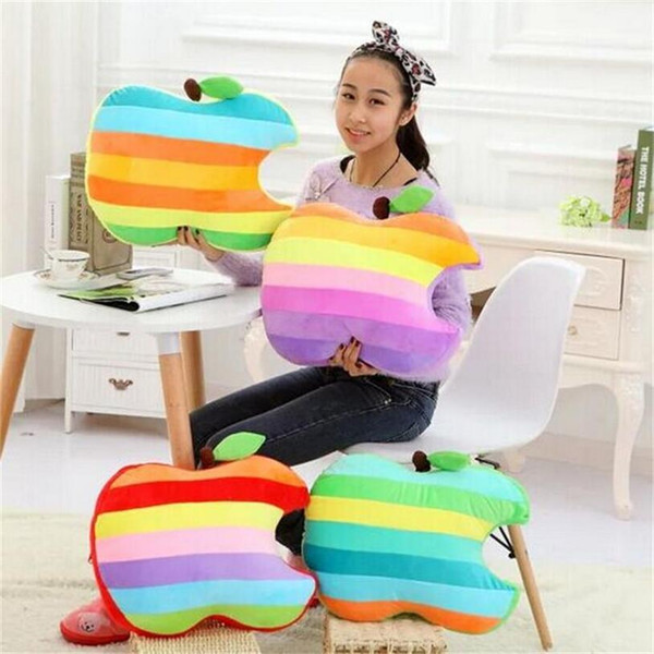 New Creative Multicolour Apple Pillow Plush Toy Office Cushion Stuffed Animal Home Decoration