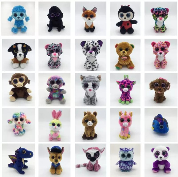 Ty Beanie Boos Plush Stuffed Toys 15cm Wholesale Big Eyes Animals Soft Dolls for Kids Gifts ty Toys Big Eyes Stuffed plush KKA4108