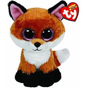 Ty Beanie Boos 6-Inch Slick Brown Fox Plush Beanie Baby Plush Stuffed Doll Toy Collectible Soft Toys Big Eyes Plush Toys